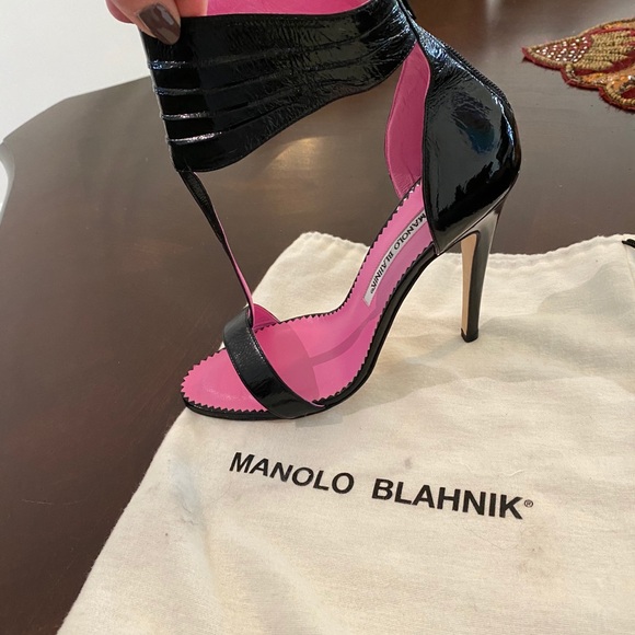 Authentic Manolo Blahnik black high heal sandals - Picture 6 of 16